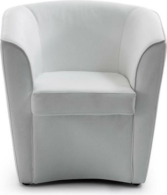 Talamo Italia Talamo Italia - Sillón Annaluna, Sillón, 100% Made in Italy, Sillón relax en ecopiel, 70x60h74cm, Blanco, con embalaje reforzado