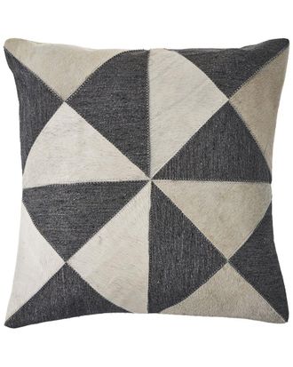 LR Home Lr Home Charcoal Geometric Faux Leather Hide Throw Pillow