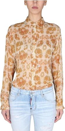 Dsquared2 Crepe Shirt - Dames - Blouses & Shirts - Oranje - Maat: M