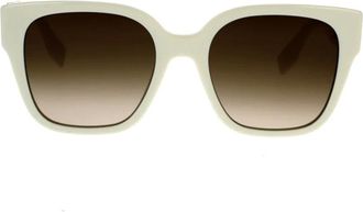 Fendi Sunglasses, unisex, White, 54 MM, Square Sunglasses with Grey Lenses