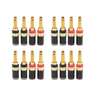 No Brand 16 Terminales De Conexi&oacute;n Para Altavoces Hifi, Conectores De Amplificador Chapados En Oro De Cobre Puro, Compatibles Con Conectores Banana Hembra