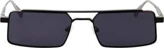Calvin Klein Rechthoekige Zonnebril - unisex - Zonnebrillen - Zwart - 55 MM - Accessoires