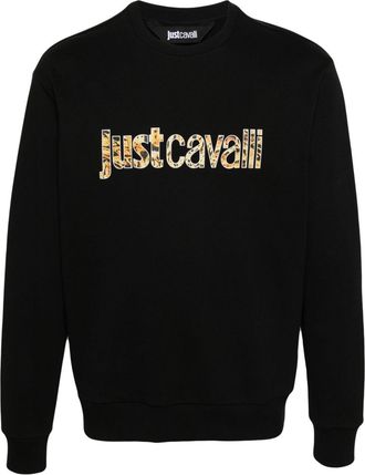 Just Cavalli logo-print cotton sweatshirt - men - Cotton - XXXL - Black