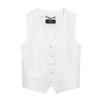 Max Mara Gilet - Dames - Bodywarmers - Wit - 3XS - Jassen