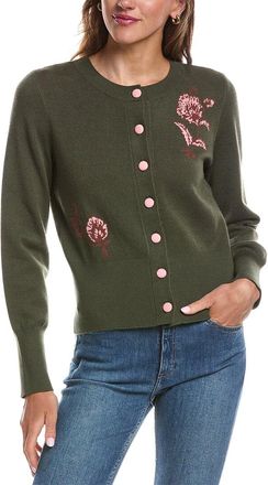 Shelli Segal Laundry By Shelli Segal Crewneck Ribbed Hem Cardigan