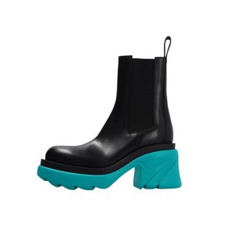 Bottega Veneta Contrast Sole Platform Ankle Boots