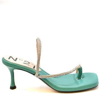 N&deg;21 Stijlvolle High Heel Sandalen - Dames - Muiltjes - Groen - 39 EU - Schoenen