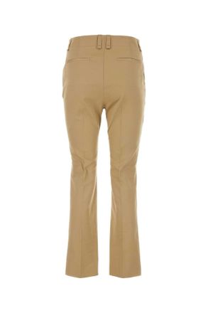 Saint Laurent Womens Camel Cotton Pant Beige Exterior: Pantaloni