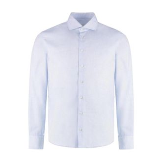 Bastoncino Poplin Shirt - Heren - Zakelijke Overhemden - Blauw - XL - Katoen - Overhemden