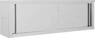 vidaXL Vidaxl - Kitchen Wall Cabinet with Sliding Doors 150x40x50 cm Stainless Steel