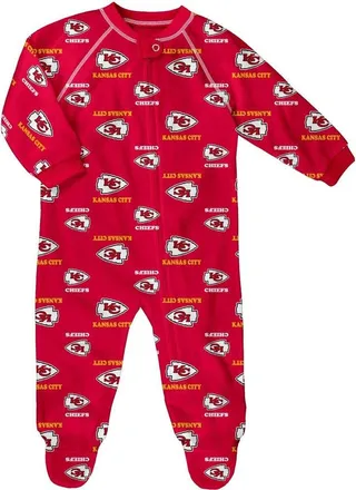Outerstuff Newborn Red Kansas City Chiefs Allover Print Raglan Full-Zip Jumper at Nordstrom, Size 6-9M