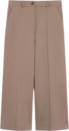 Max Mara Broeken, Dames, Bruin, M, Katoen, Urial Wide Broeken