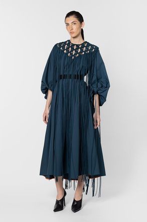 Roksanda Ilincic Miel Crochet Cotton Dress in Dark Teal at Nordstrom, Size 10