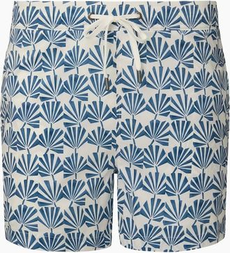 Onia Mens Charles 5 Swim Trunk In Geo Palms Dark Blue Multi