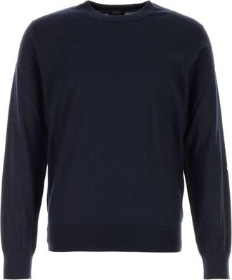 Brioni Navy Blue Solid Sweaters
