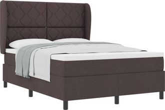 vidaXL Box Spring Bed with Mattress Dark brown 140 x 200 cm Fabric vidaXL