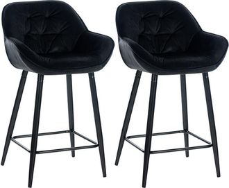 Clp Set di 2 sgabelli da bar Gibson nero Velluto