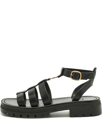 Celine Clea leather sandals - Black