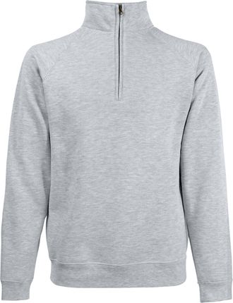Fruit Of The Loom Heren Ritssluiting Neck Sweatshirt (Heather Grijs)