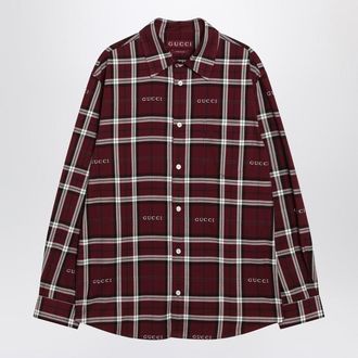 Gucci Burgundy Jacquard Tartan Shirt