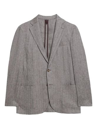 Brooks Brothers herringbone linen blazer - Brown