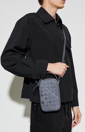 Bottega Veneta Getaway Phone Case With Belt, Mens, Grey