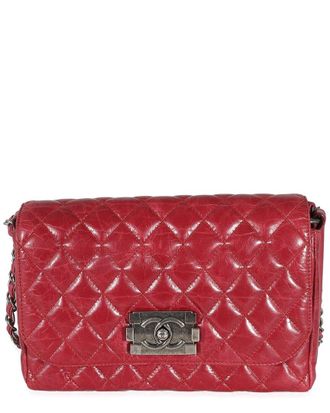 Chanel Red Leather Brilliante Flap Bag (Authentic Pre-Loved)