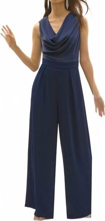 Joseph Ribkoff Cowl Neck Jumpsuit In Midnight Blue