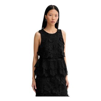 Munthe Rachine Blouse - Dames - Tops zonder mouwen - Zwart - XS - Katoen - Tops