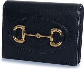 Gucci Black Leather Horsebit 1955 Card Case Wallet (Authentic Pre-Loved)