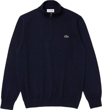 Lacoste High-Neck Half-Zip Sweater - Heren - Coltruien - Blauw - 2XL - Katoen - Truien & Vesten