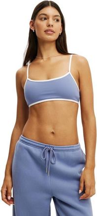 Cotton On Womens Active Ultra Soft Double Strap Back Crop in Blue Ice White at Nordstrom, Size X-Small
