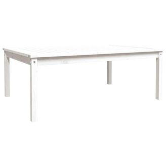 vidaXL Mesa De Jard&iacute;n Madera Maciza Pino Blanco 121x82,5x45 Cm Vidaxl