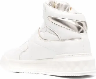 Valentino Garavani Roman Stud-Embellished Leather Sneaker - White