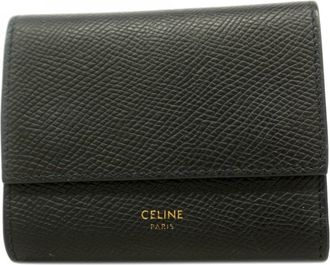 Celine Black Leather Wallet (Tri-Fold) (Pre-Owned)