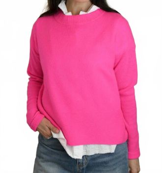 Brodie Pearl Crew Sweater In Diva Pink