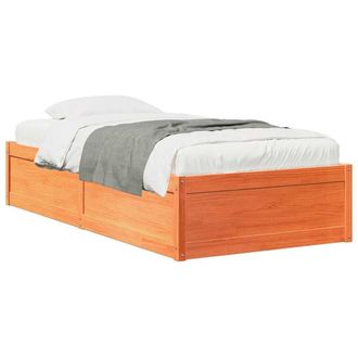 Berkfield Home Bed Frame without Mattress Wax Brown 100x200 cm Solid Wood Pine