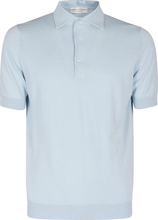 FILIPPO DE LAURENTIIS Polo Shirts, male, Blue, 3XL, Cotton Polo Shirt with Fine Finish