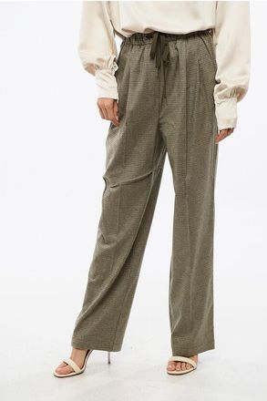 Pinko Checked Single Pleat RIVISTA Pants With Drawstring Waist size 40