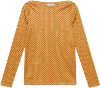 Maliparmi Micro Print Jersey T-shirt - Dames - Longsleeves - Veelkleurig - XL - Leer - Tops