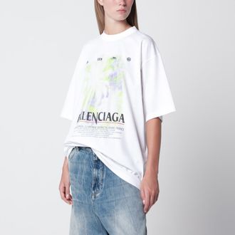 Balenciaga T-shirt The Window in jersey di cotone bianca