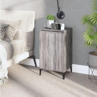 vidaXL Vidaxl - Mesita De Noche Madera Contrachapada Gris Sonoma 40x35x70 Cm