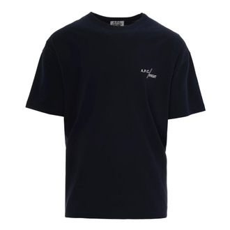 A.P.C. T-Shirts, male, Blue, Size: L T-Shirts