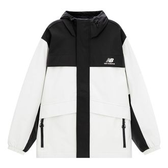New Balance Logo Urban Remix Woven Jacket Asia Sizing White Black AMJ33359-CIC