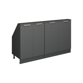 Vicco Conjunto De Armarios Para Techo Inclinado Rion, Antracita-oro, 140 Cm Lote De 2, Vicco