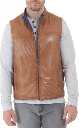 Missani Le Collezioni Lambskin Reversible Vest in Camel at Nordstrom Rack, Size Xx-Large
