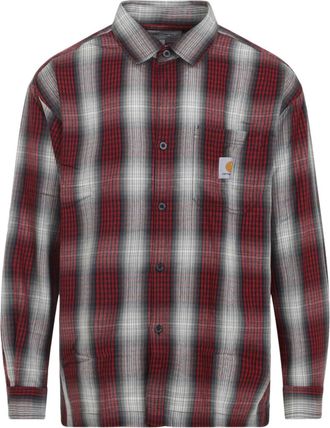 Carhartt Work in Progress L/S Harlin geruit overhemd met zakdetail - Rood