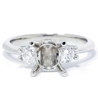 Pompeii3 1/3ct Diamond Semi-Mount Engagement Ring 14K Setting Size Selectable