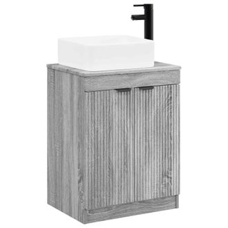 vidaXL Juego De Muebles De Ba&ntilde;o Sonoma Gris Madera De Ingenier&iacute;a Vidaxl