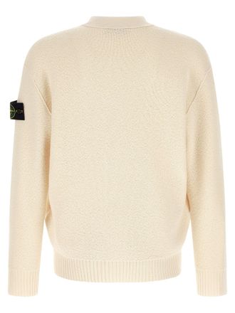Stone Island Virgin Wool Cardigan - Cream